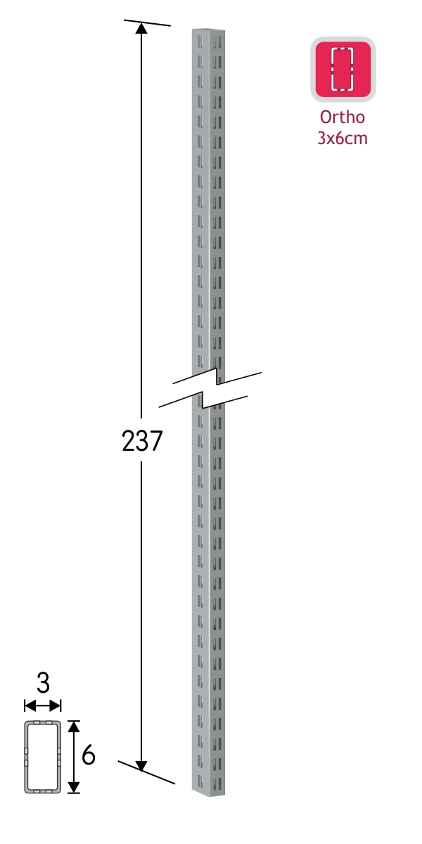 Κολόνα I Ortho 6x3cm - H=237cm